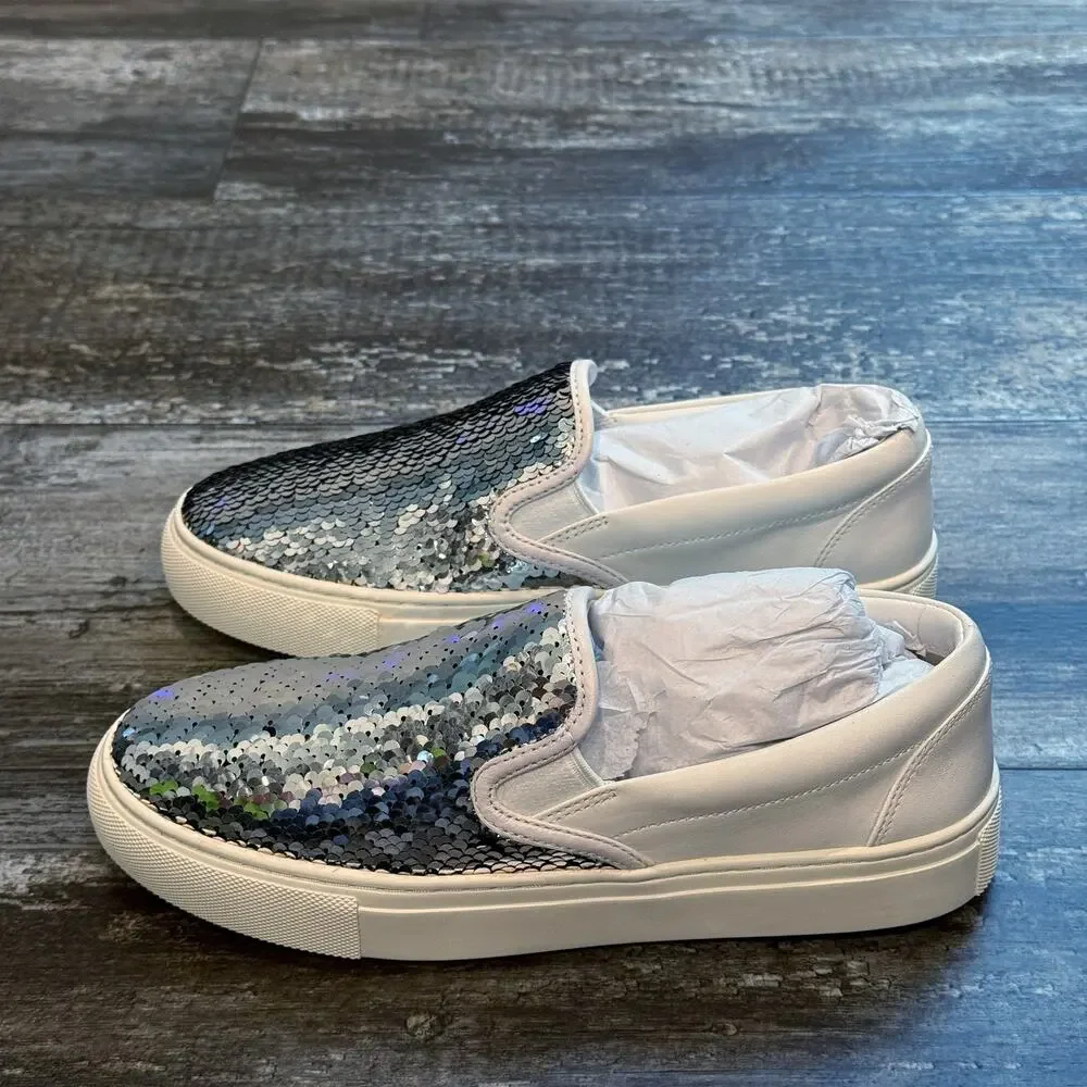 Tory Burch Carter Slip-On Shoes Womens 6.5 Sequin Leather‎ Casual Sneakers NIB